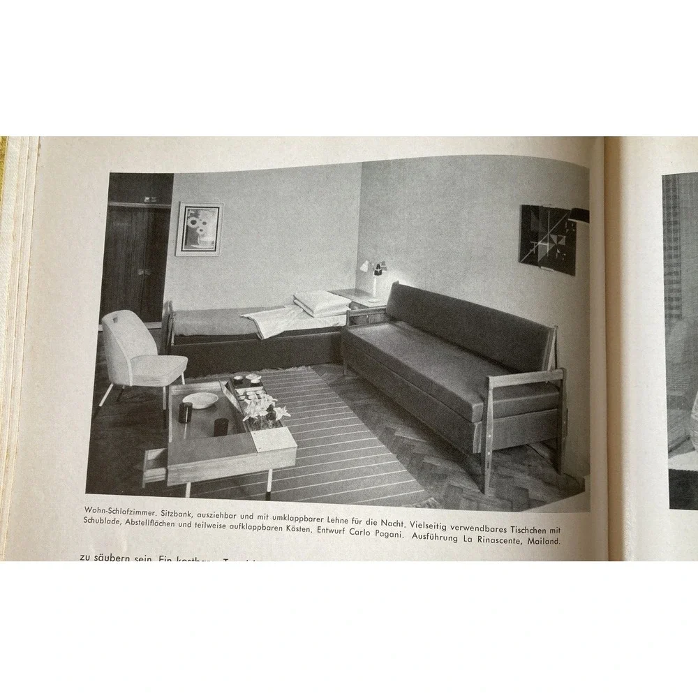 Vintage German HC book Modernes Wohnen Modern Living mid cent modern design 1954